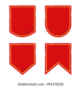 Set of Vintage medieval banner flag