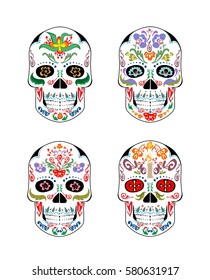 Set of vintage mexican skull