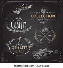 Set of vintage and modern farm logo labels and designs