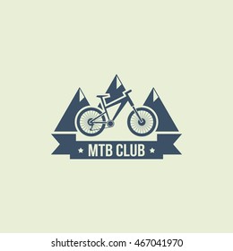 Set of vintage and modern mountain bike shop logo badges and labels. Vector Illustration