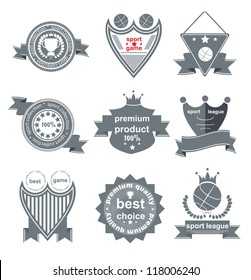 Set of vintage and modern sport elements labels for sale