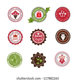 Set of vintage and modern wine elements labels for restaurant and sale