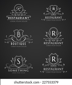 Set of Vintage Monogram Logos. Vector illustration