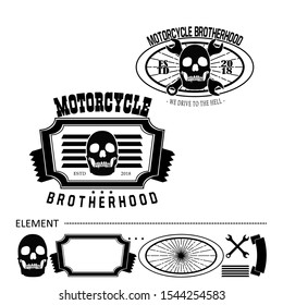 set of vintage motorcycle club labels. bikers club logo. Ribbons for design, business, logo, sticker, and cards.