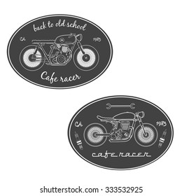 Set of vintage motorcycle labels.