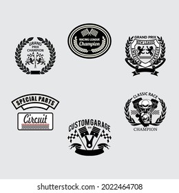 Set of vintage motorcycle labels, badges, logos and design elements.for t shirt and other uses.