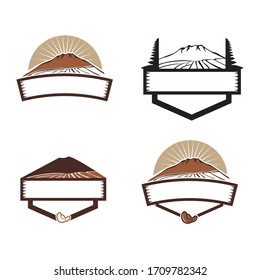 Set of vintage mountain emblems graphic for element design. Flat design emblem mountain symbol. Vector illustration EPS.8 EPS.10