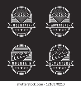 Set Vintage Mountain Logo and Label Design, Logo template