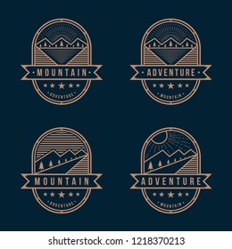 Set Vintage Mountain Logo and Label Design, Logo template
