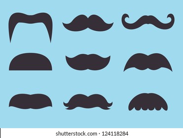 Set Of Vintage Mustache Icon