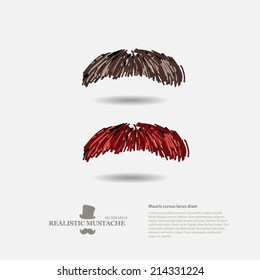 set of vintage mustaches style  - vector illustration