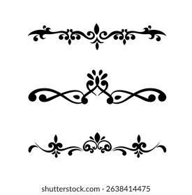 set of vintage ornament border art.