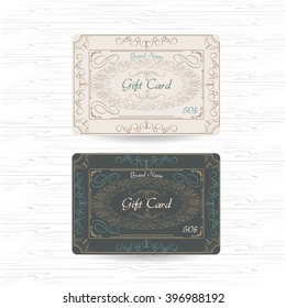 Set of Vintage Ornament Wedding Invitation Antique Greeting Card. Luxury Invitation. Flourishes Frame Border 