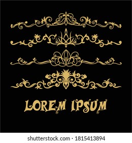 Set of vintage ornaments with floral elements for invitation, congratulation and greeting card Eps 10 vector