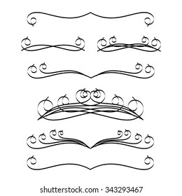 Set of vintage ornaments with floral elements, vector decorative design elements & page decor