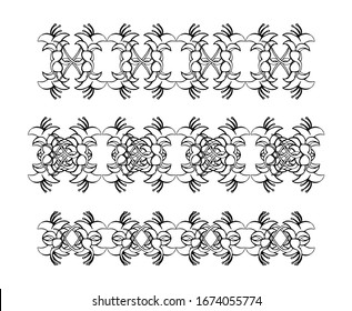 Set of vintage ornaments. Frames, borders, dividers. Ornate decorative design elements for invitation, congratulation and greeting card. Vector Ornament. Hand-drawn Filigree decoration.
