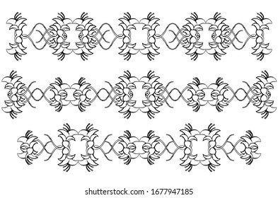 Set of vintage ornaments. Frames, borders, dividers. Ornate decorative design elements for invitation, congratulation and greeting card. Vector Ornament. Hand-drawn Filigree decoration.