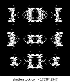 Set of vintage ornaments. Frames, borders, dividers. Ornate decorative design elements for invitation, congratulation and greeting card. Vector Ornament. Hand-drawn Filigree decoration.