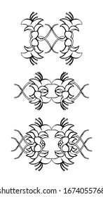 Set of vintage ornaments. Ornate decorative design elements for invitation, congratulation and greeting card. Ornament Vector illustration isolated. Hand-drawn Filigree decoration.  