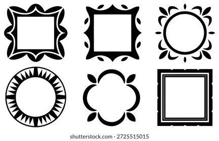 set of vintage ornate frames and borders