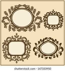 Set Of Vintage Ornate Frames For Design