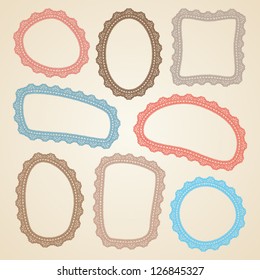 Set of vintage ornate frames with doodle elements