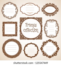 Set of vintage ornate frames with floral elements