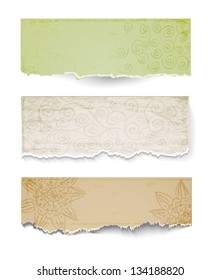 Set of vintage ornated paper objects