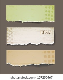 Set of vintage ornated paper objects