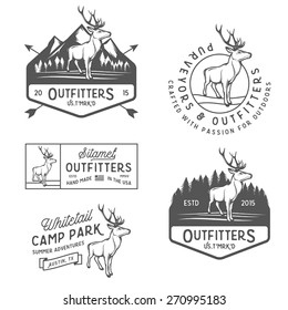 Set of vintage outdoors labels, badges and design elements