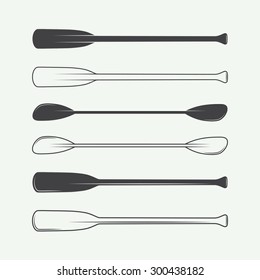 Set of vintage paddles. Vector illustration