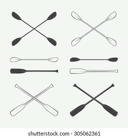 Set of vintage paddles. Vector illustration