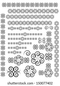 set of vintage page design elements