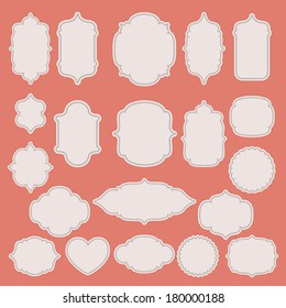Set of vintage paper labels. Vector illustration 