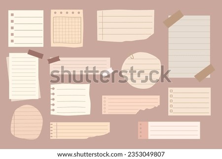 Set Of Vintage Paper Note Scrapbook