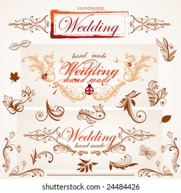 Set of vintage patterns for design.