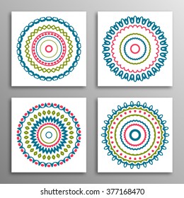 Set vintage patterns. Endless texture can be used for wallpaper, fills, web page background, surface clothes, scrapbooking, cardmaking. Retro geometric ornament.