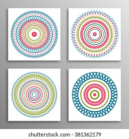 Set vintage patterns. Endless texture can be used for wallpaper, fills, web page background, surface clothes, scrapbooking, cardmaking. Retro geometric ornament.