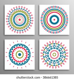 Set vintage patterns. Endless texture can be used for wallpaper, fills, web page background, surface clothes, scrapbooking, cardmaking. Retro geometric ornament.