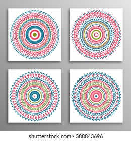 Set vintage patterns. Endless texture can be used for wallpaper, fills, web page background, surface clothes, scrapbooking, cardmaking. Retro geometric ornament.