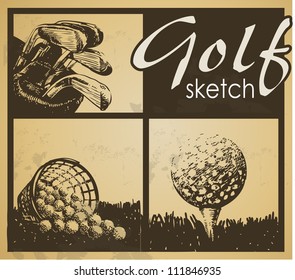 Set Of Vintage Patterns. Golf