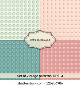 Set of Vintage patterns. Universal: Background Pattern Texture. Vector illustration EPS10