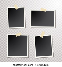 set of vintage photo frames with adhesive tape. Vintage style. Vector illustration with adhesive tapes. Photo realistic Vector EPS10 retro Photo Frame Template for your photos.