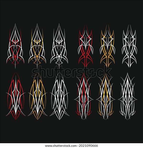 Set Vintage Pinstripe Art Stock Vector (Royalty Free) 2021090666 ...