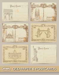 A Set Of Vintage Postcards. Cities
