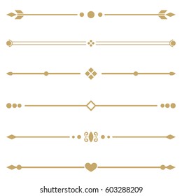 set vintage premium gold element. Border divider for your design menu website certificate document