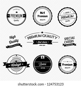 Set of vintage premium quality badges and labels