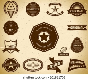 Set of vintage Premium Quality labels. Collection 11