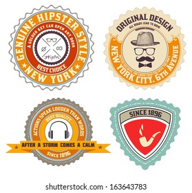 Set of Vintage Premium Quality labels. Retro design elements.