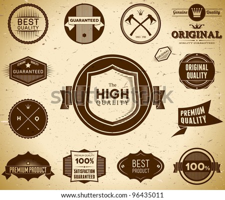 Set of vintage Premium Quality labels
